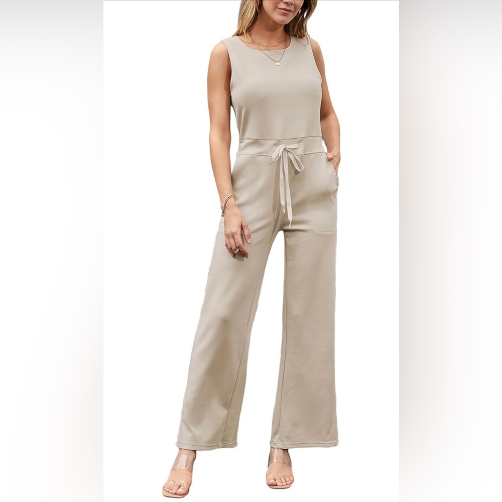 NEW Jumpsuit for Women Casual Sleeveless Drawstring Waist Romper SMALL (2/4)